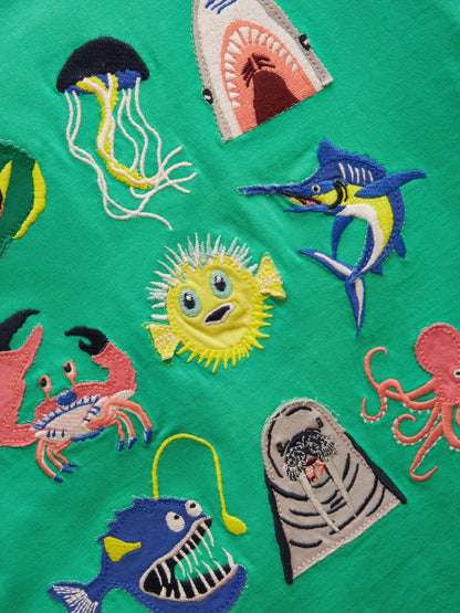 Joules Boys' Archie Green Applique Graphic T-Shirt image 5