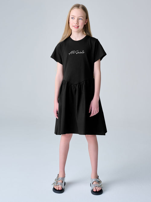 Dsiney Kidz - smALLSAINTS Black Logo Chevron T-Shirt Dress image 1