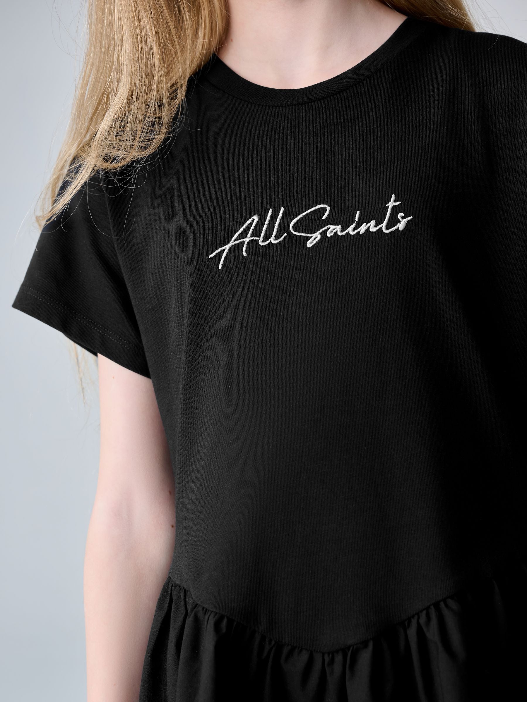 smALLSAINTS Black Logo Chevron T-Shirt Dress image 3