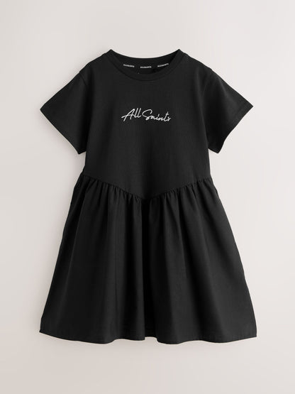 smALLSAINTS Black Logo Chevron T-Shirt Dress image 4