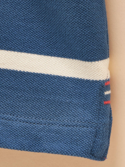 Dsiney Kidz - Joules Boys' Woody Ink Blue & White Striped Cotton Polo Shirt image 5