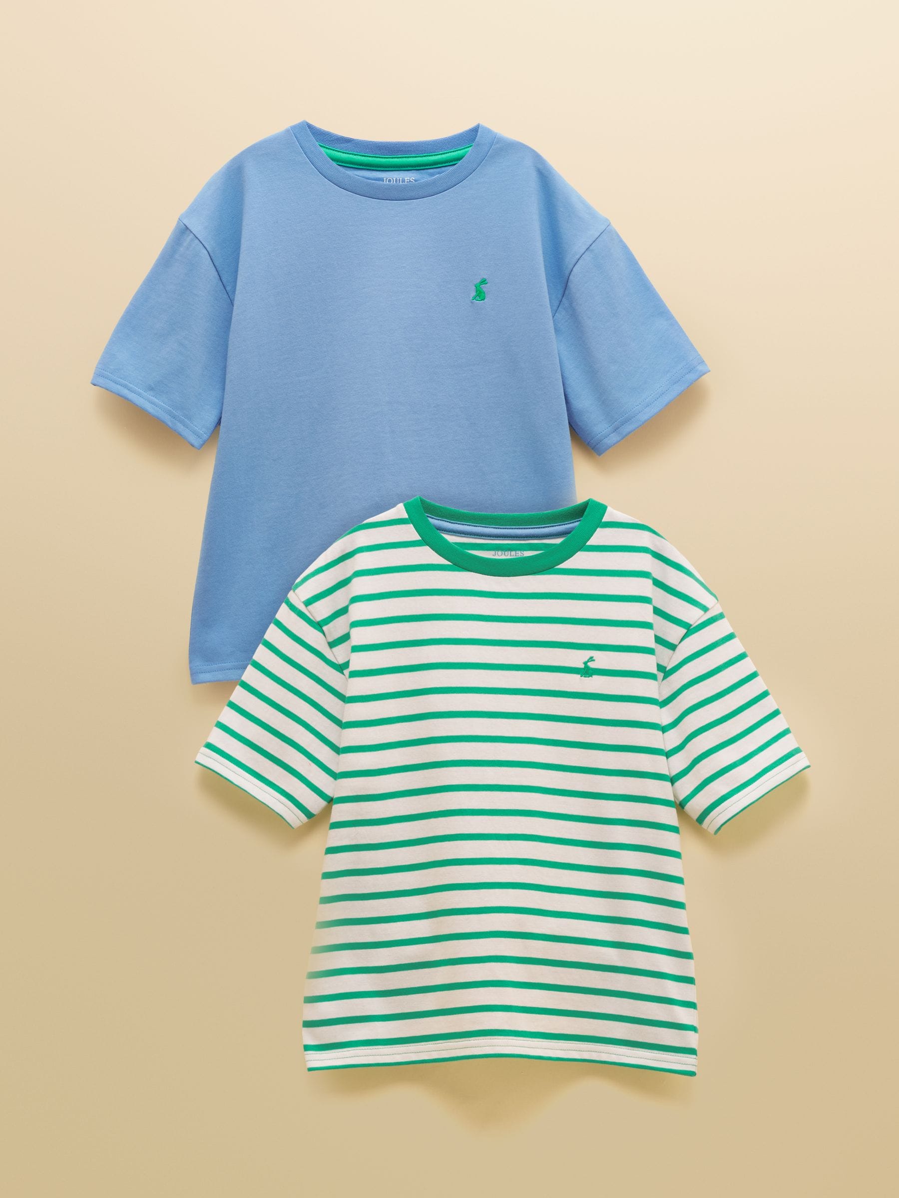 Joules Boys' Let's Go Blue & Green Short Sleeve T-Shirts 2 Pack image 1