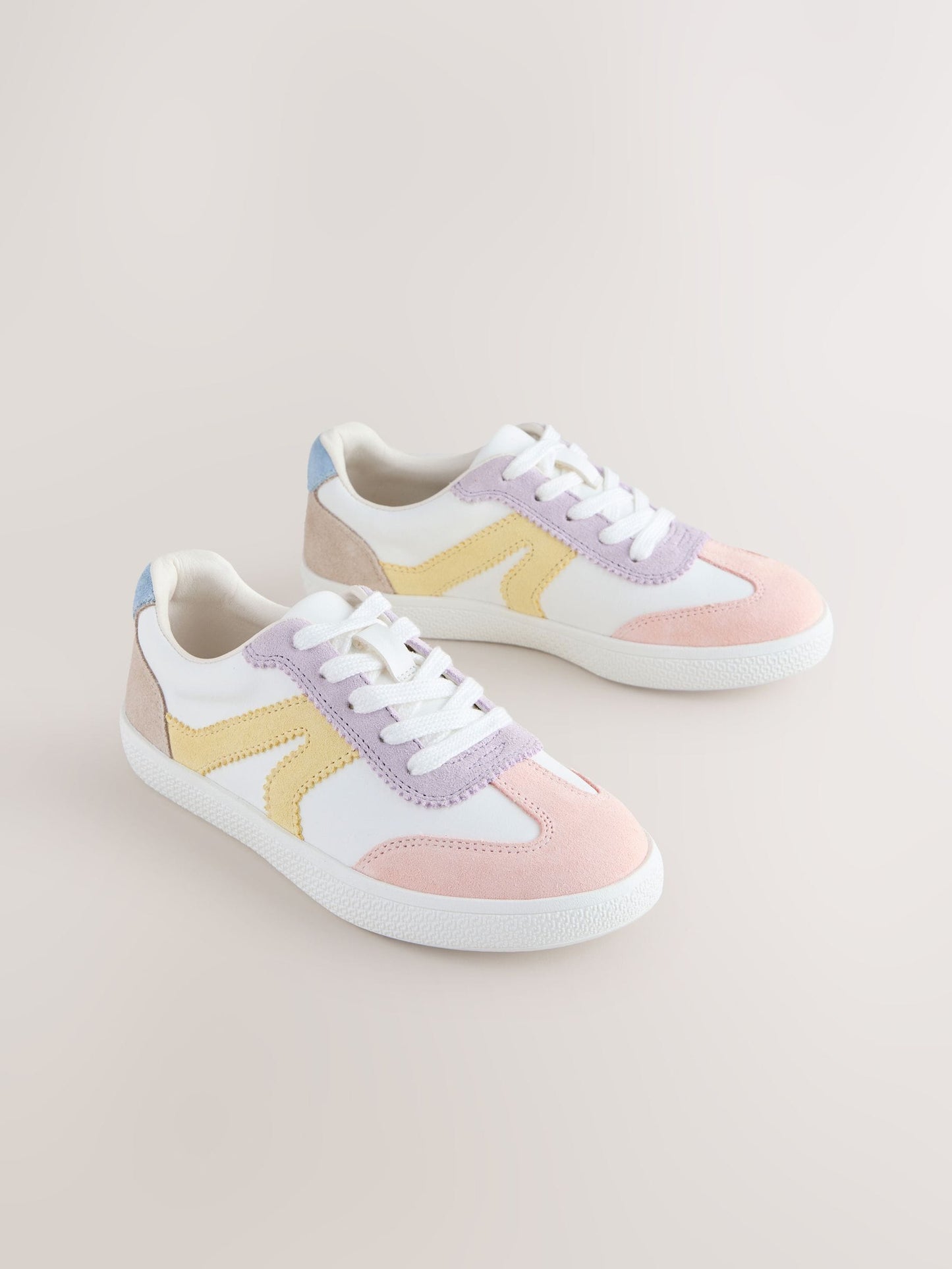 Multi Pastel Wide Fit (G) Retro Trainers image 1