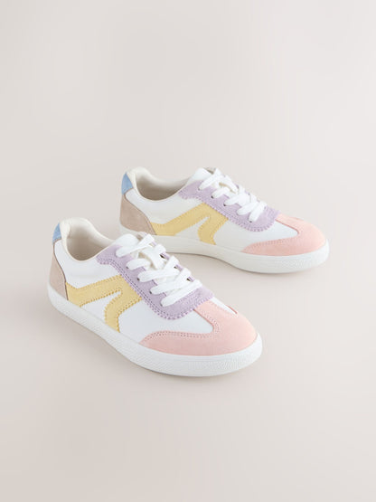 Multi Pastel Wide Fit (G) Retro Trainers image 1