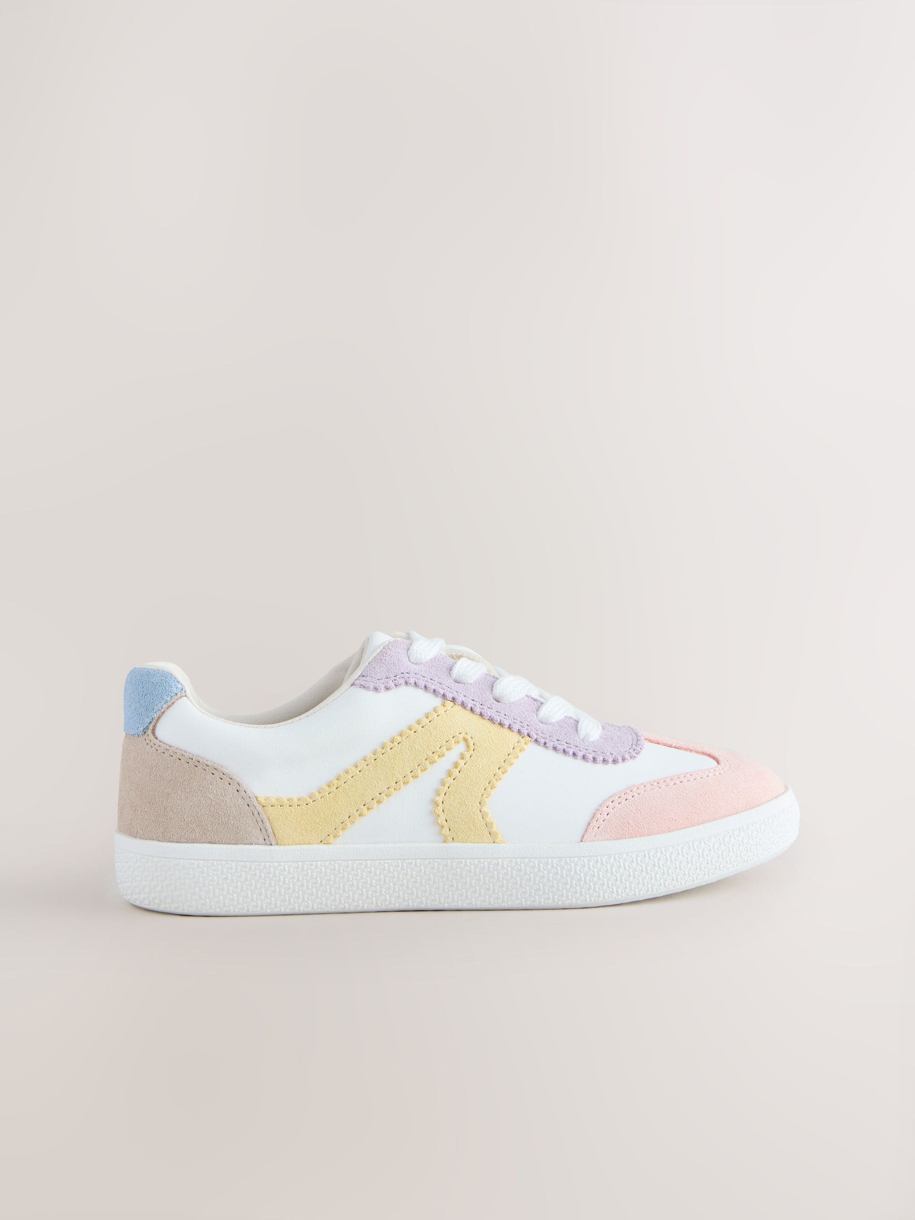 Multi Pastel Wide Fit (G) Retro Trainers image 2