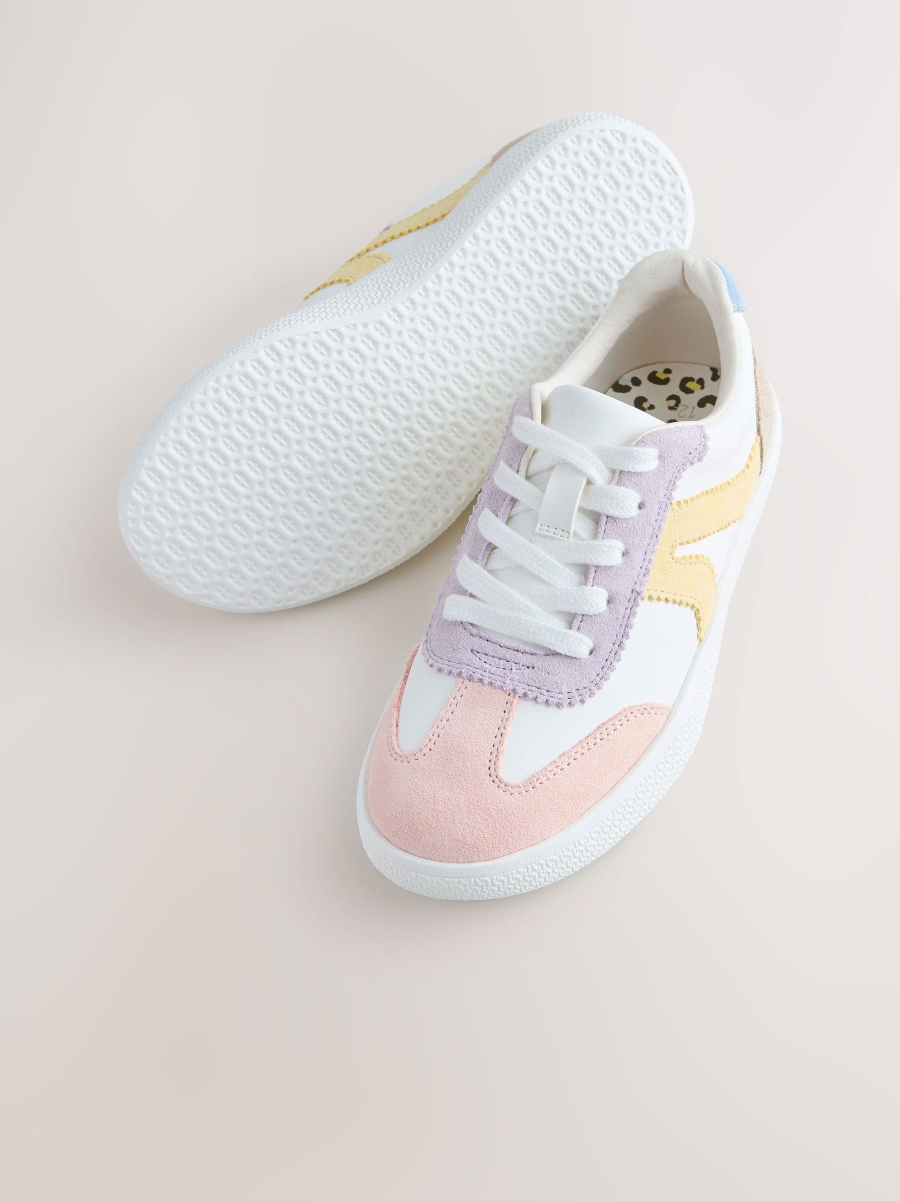 Multi Pastel Wide Fit (G) Retro Trainers image 3
