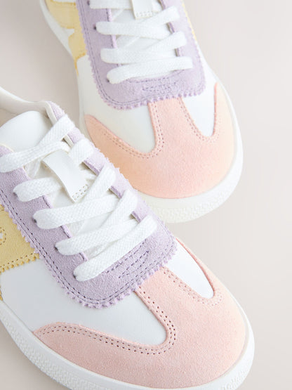 Multi Pastel Wide Fit (G) Retro Trainers image 5