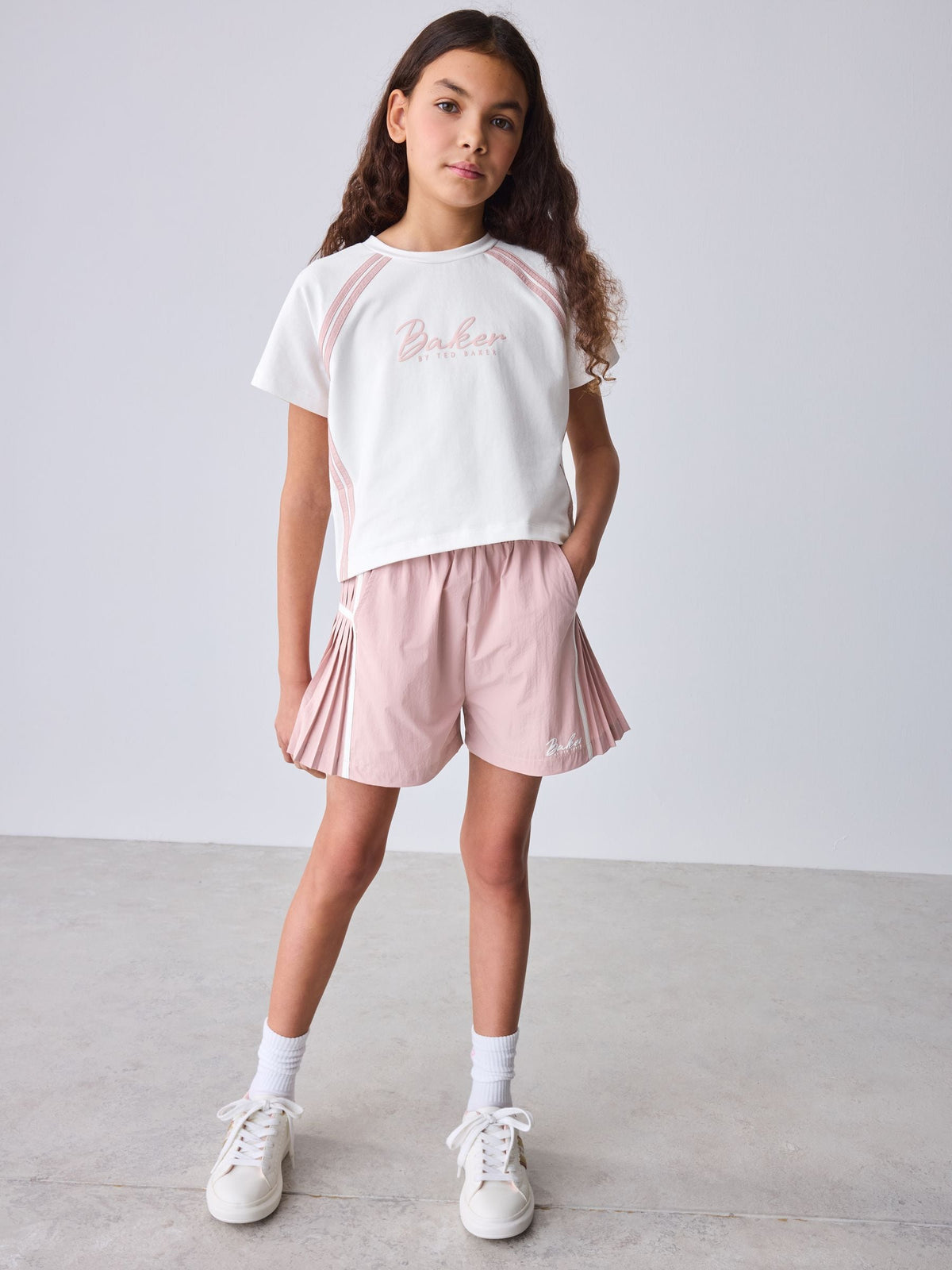 Baker by Ted Baker Pink/White Sports T-Shirt & Skort Set 2 Piece image 1