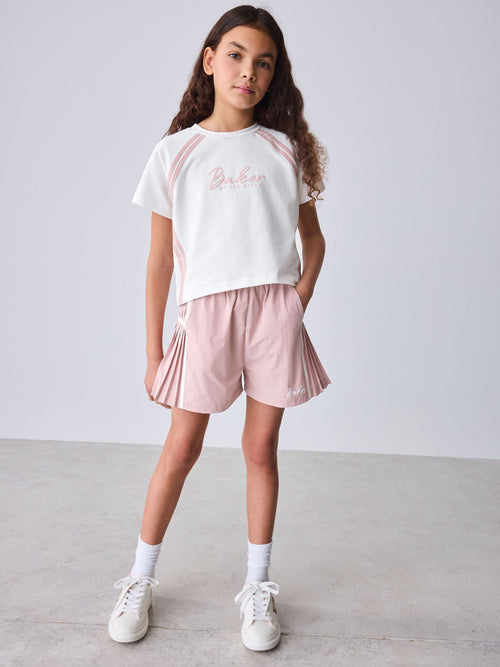Baker by Ted Baker Pink/White Sports T-Shirt & Skort Set 2 Piece image 1