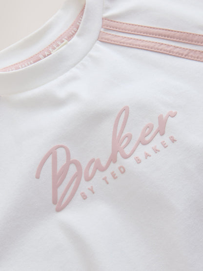 Baker by Ted Baker Pink/White Sports T-Shirt & Skort Set 2 Piece image 10