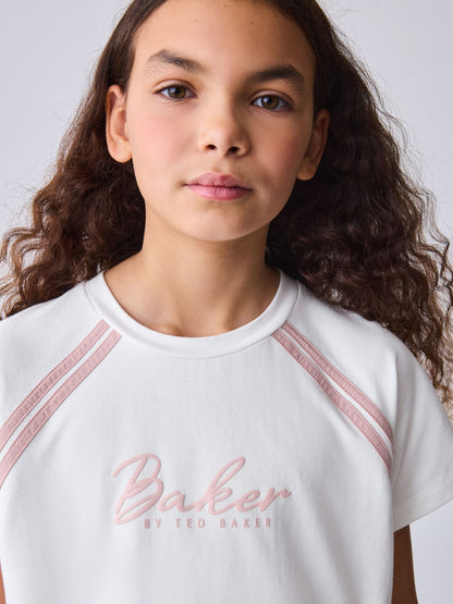 Baker by Ted Baker Pink/White Sports T-Shirt & Skort Set 2 Piece image 2