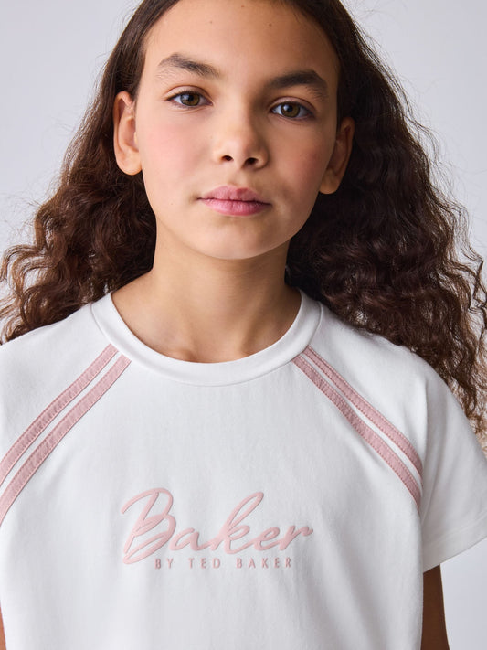 Baker by Ted Baker Pink/White Sports T-Shirt & Skort Set 2 Piece image 2