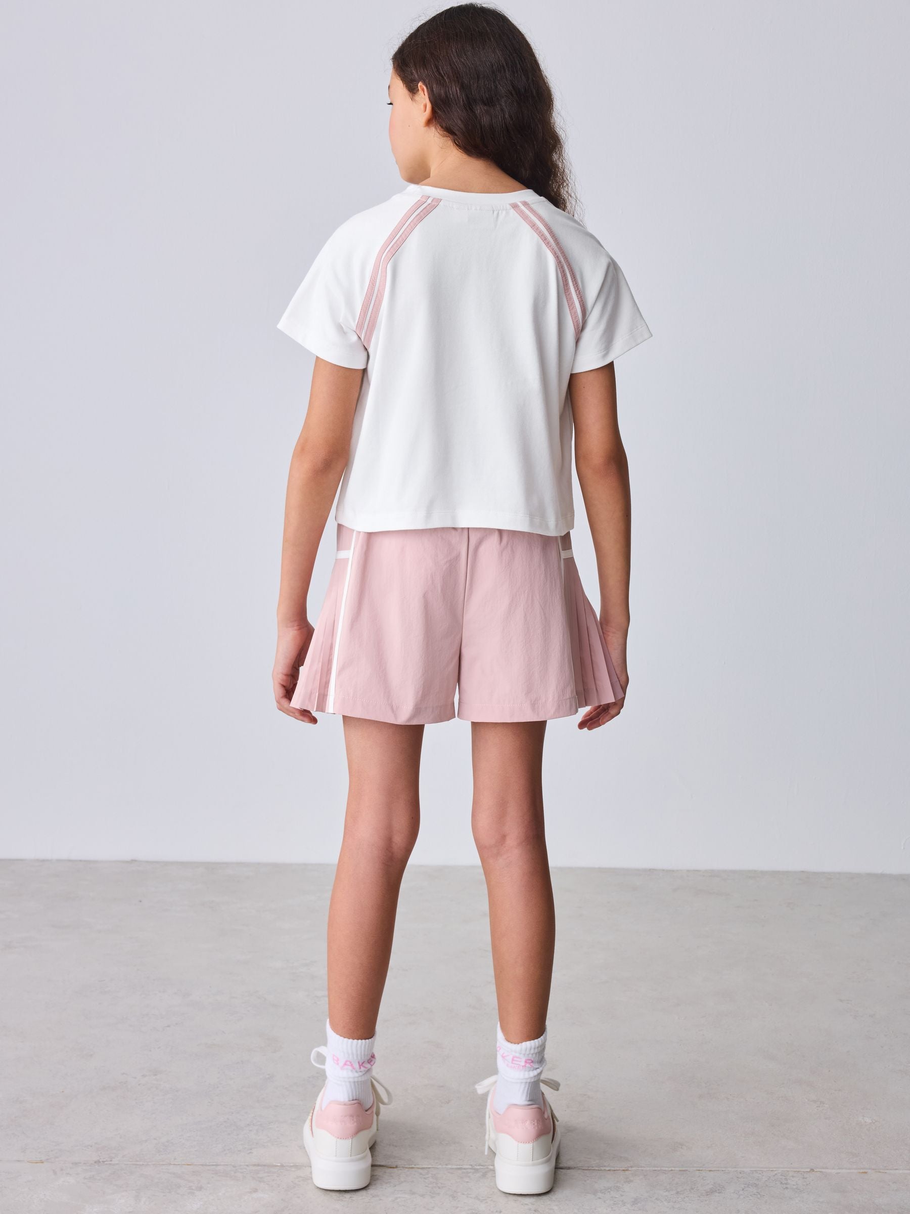 Baker by Ted Baker Pink/White Sports T-Shirt & Skort Set 2 Piece image 5