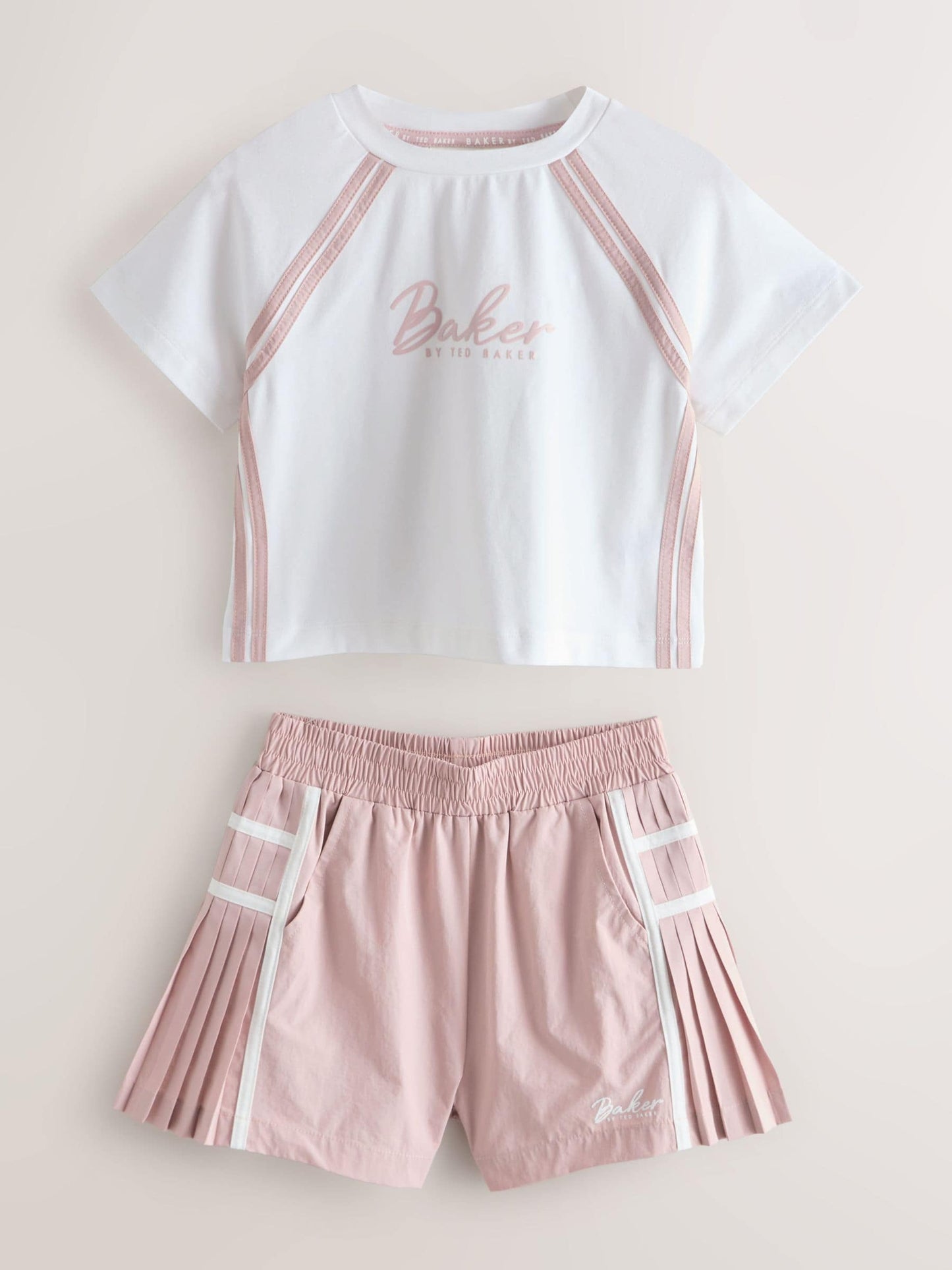 Baker by Ted Baker Pink/White Sports T-Shirt & Skort Set 2 Piece image 7