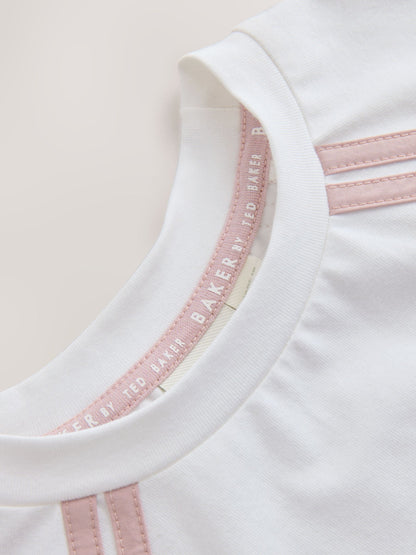 Baker by Ted Baker Pink/White Sports T-Shirt & Skort Set 2 Piece image 9