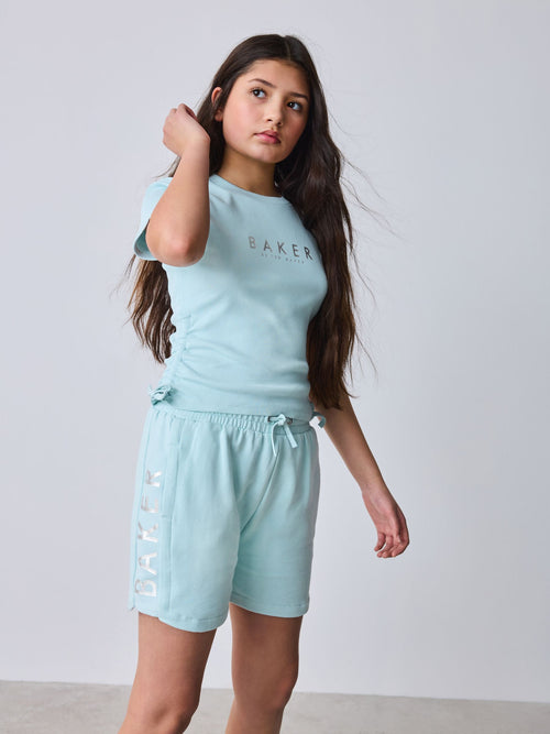 Dsiney Kidz - Baker by Ted Baker 2 Piece Ruched Rib T-Shirt & Shorts Set image 1