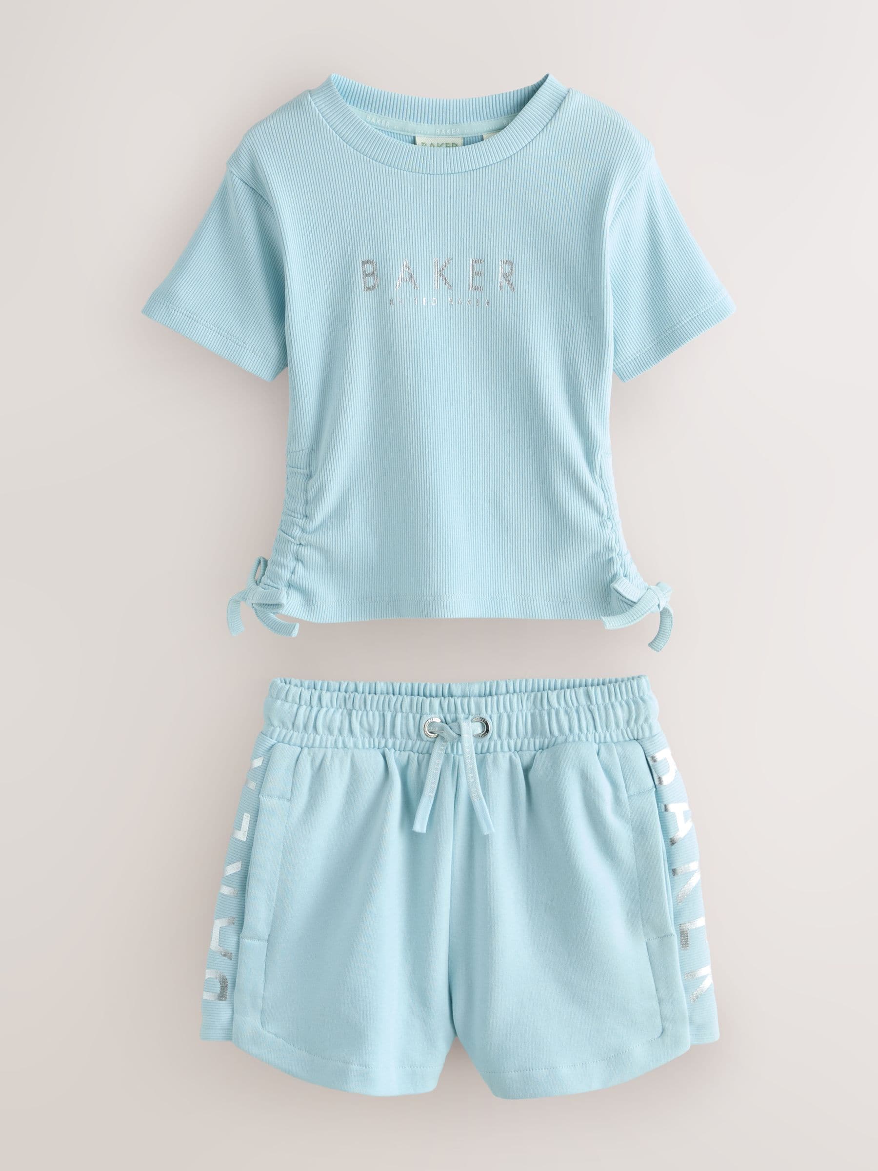 Baker by Ted Baker 2 Piece Ruched Rib T-Shirt & Shorts Set image 9