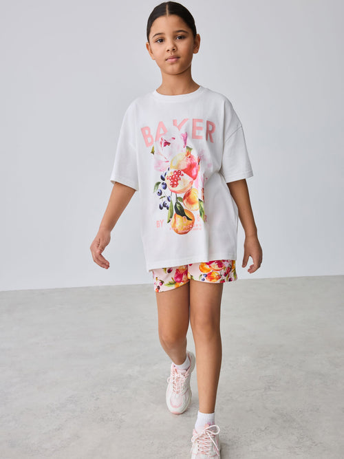 Baker by Ted Baker 2 Piece Oversized Graphic T-Shirt & Printed Shorts Set image 1