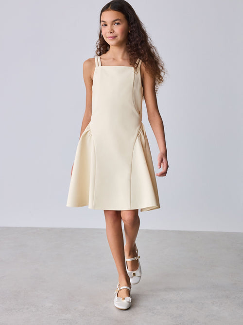 Baker by Ted Baker Structured Double Strap Skater Yellow Dress image 1