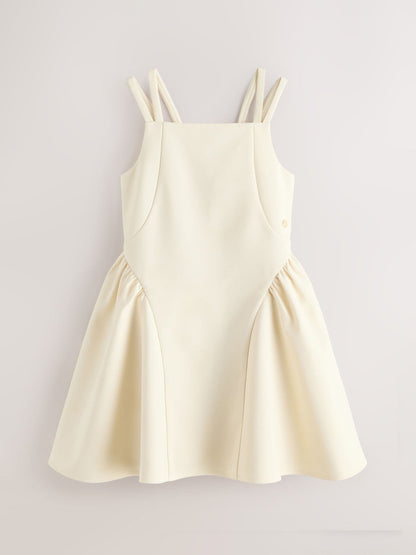 Baker by Ted Baker Structured Double Strap Skater Yellow Dress image 7