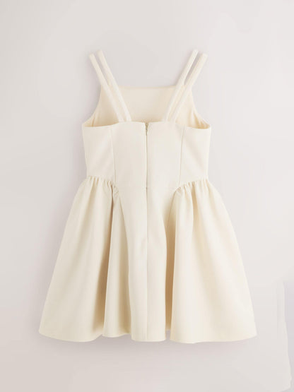 Baker by Ted Baker Structured Double Strap Skater Yellow Dress image 8