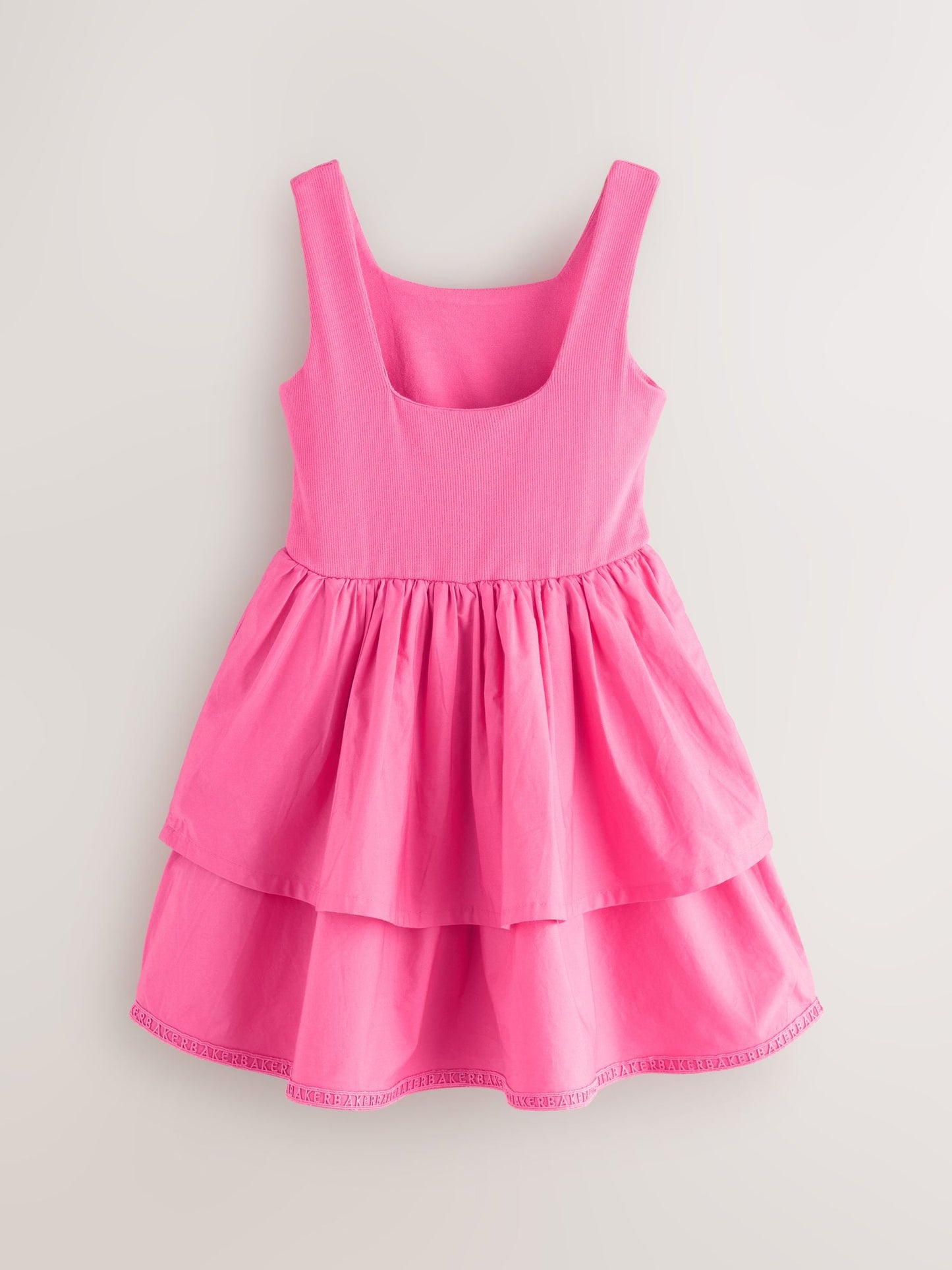 Baker by Ted Baker Pink Waisted Double Layer Skirted Dress image 6
