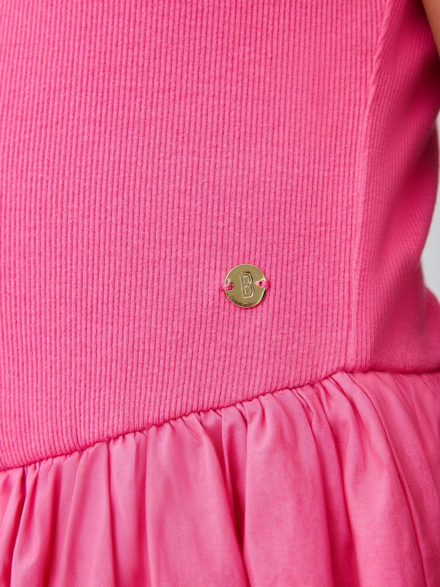 Baker by Ted Baker Pink Waisted Double Layer Skirted Dress image 7