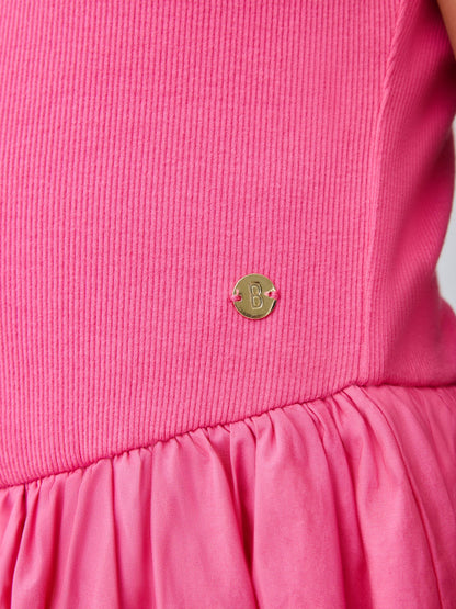 Baker by Ted Baker Pink Waisted Double Layer Skirted Dress image 7
