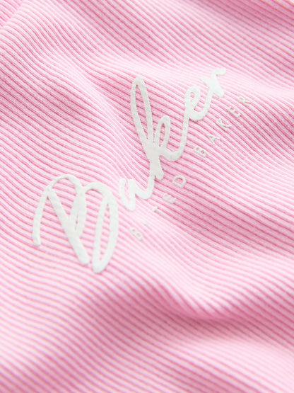 Baker by Ted Baker 2 Piece Pink Ribbed T-Shirt & Pinstripe Trousers Set image 10