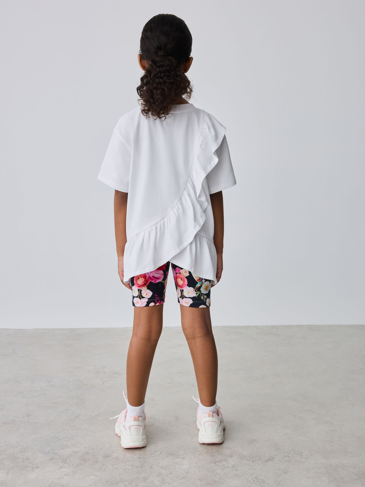 Dsiney Kidz - Baker by Ted Baker 2 Piece Peplum Frill T-Shirt & Floral Cycling Short Set image 4