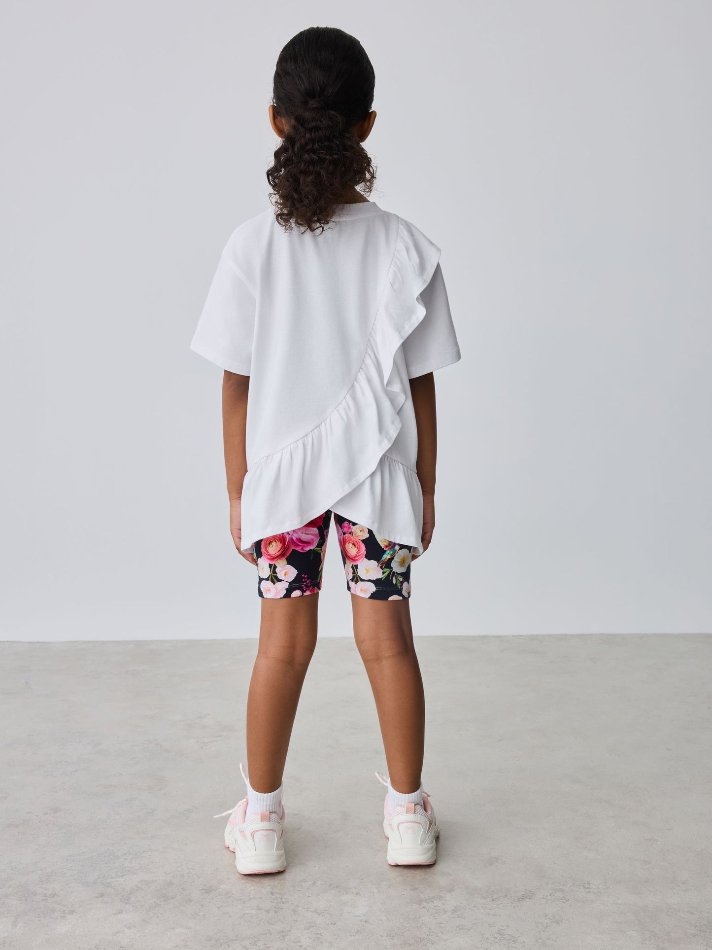 Baker by Ted Baker 2 Piece Peplum Frill T-Shirt & Floral Cycling Short Set image 4