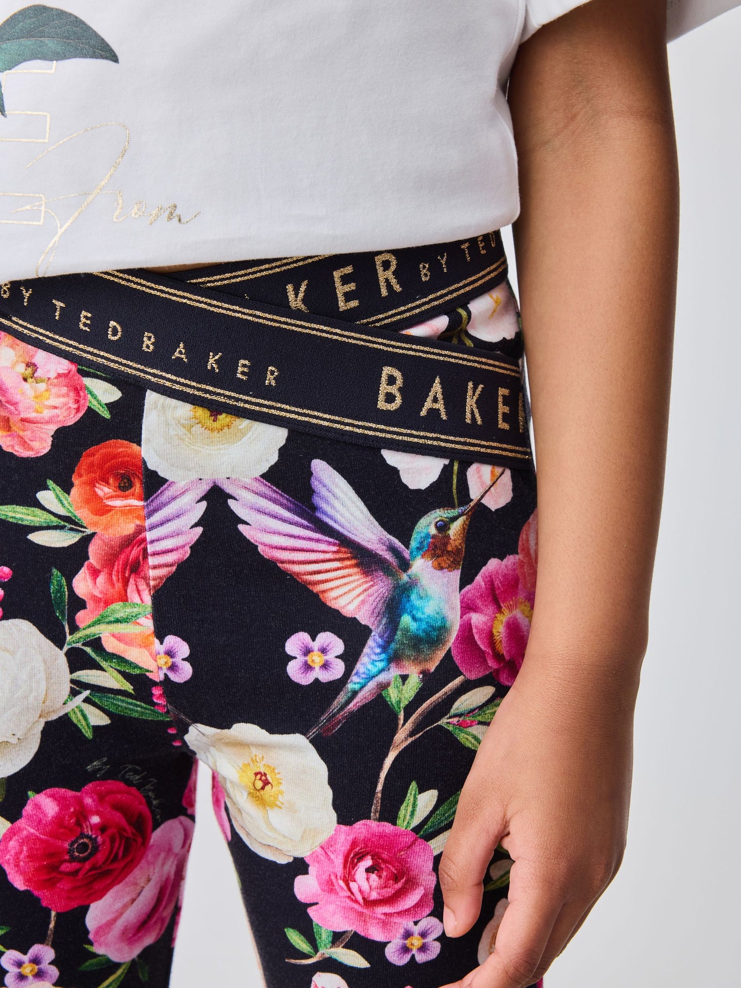 Dsiney Kidz - Baker by Ted Baker 2 Piece Peplum Frill T-Shirt & Floral Cycling Short Set image 6