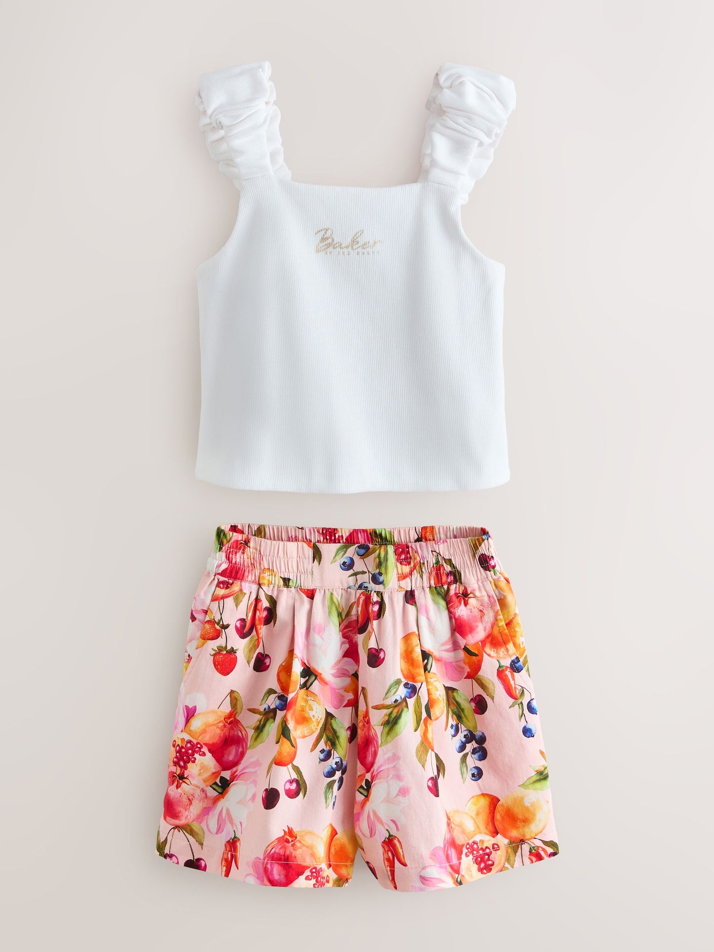 Baker by Ted Baker Multi Ruched Cropped Top & Fruit Short 2 Piece Set image 7