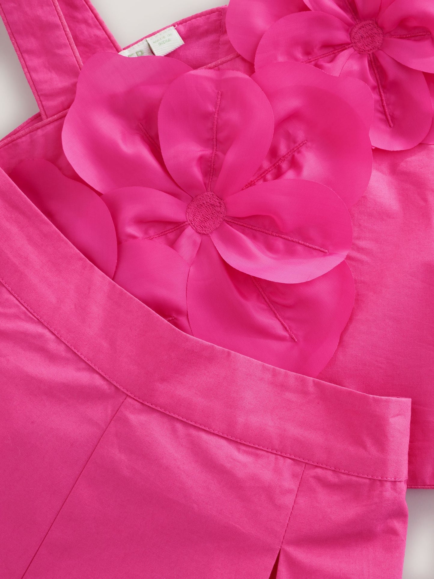Baker by Ted Baker 2 Piece One Shoulder 3D Floral Pink Top & Shorts Set image 10