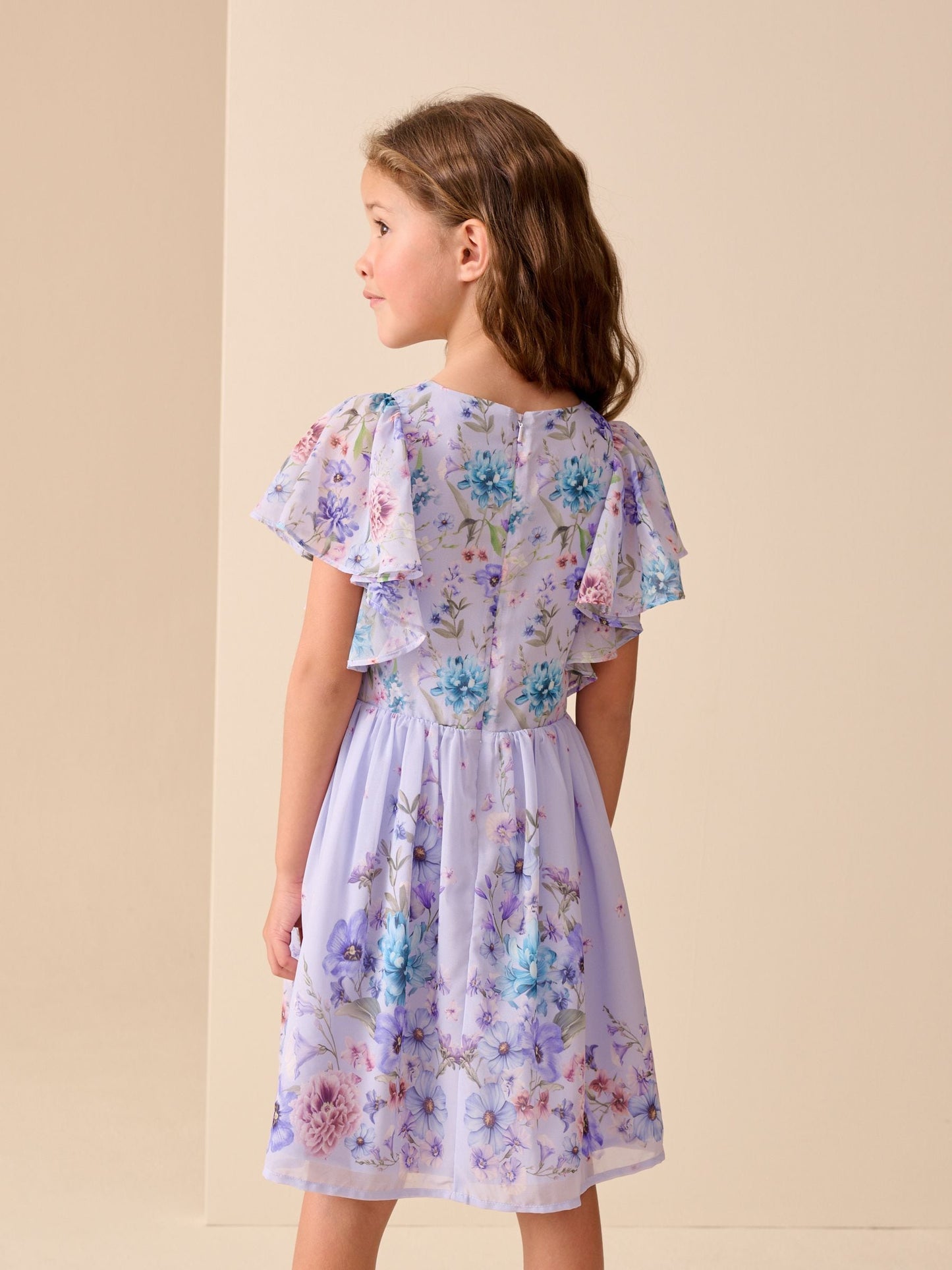 Lilac Purple Embellished Occasion Dress (3-16yrs) image 3