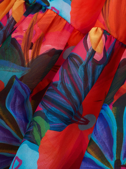 Multi Bright Floral Ruffle Occasion Dress (3-16yrs) image 10