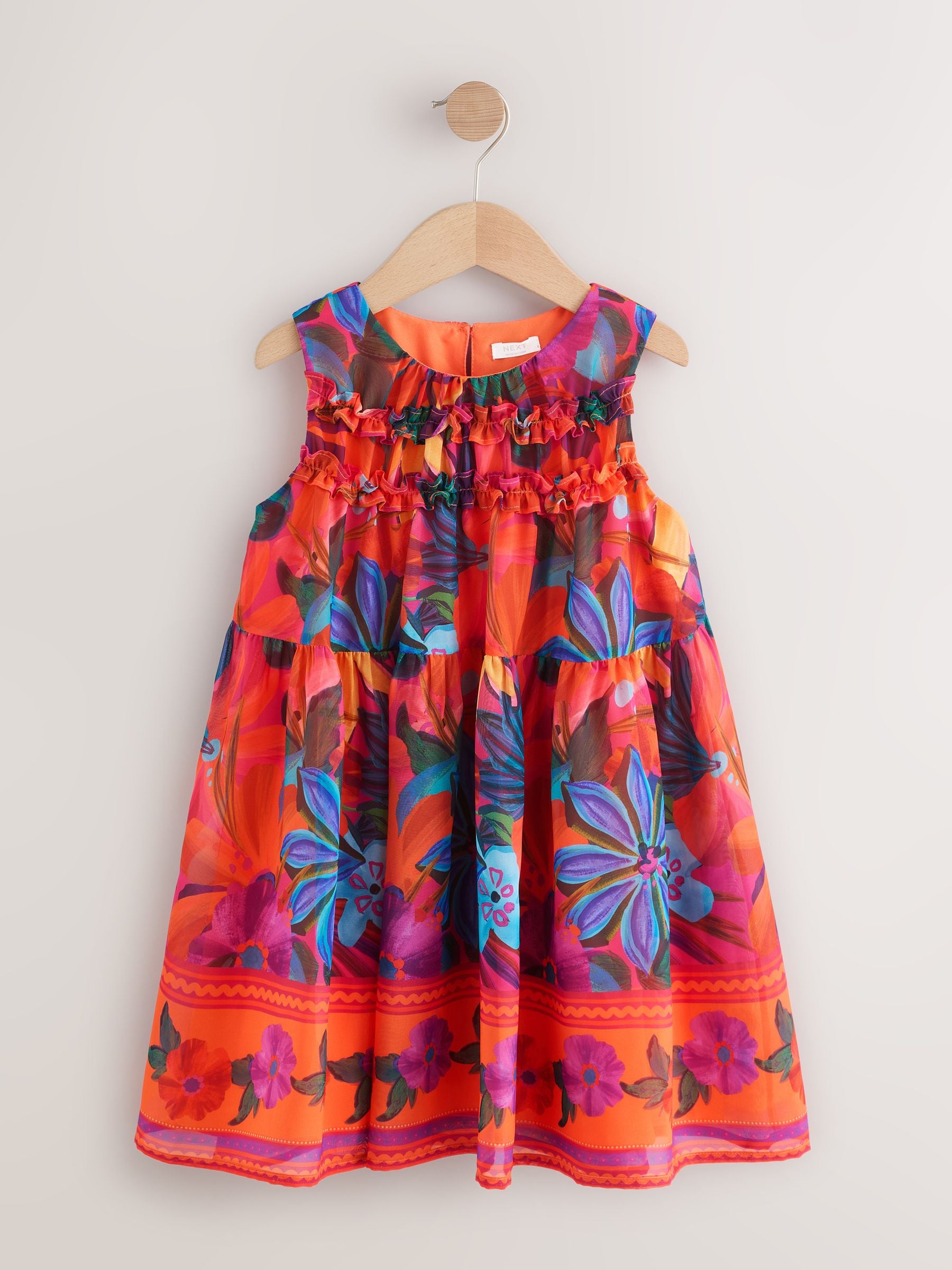 Multi Bright Floral Ruffle Occasion Dress (3-16yrs) image 5