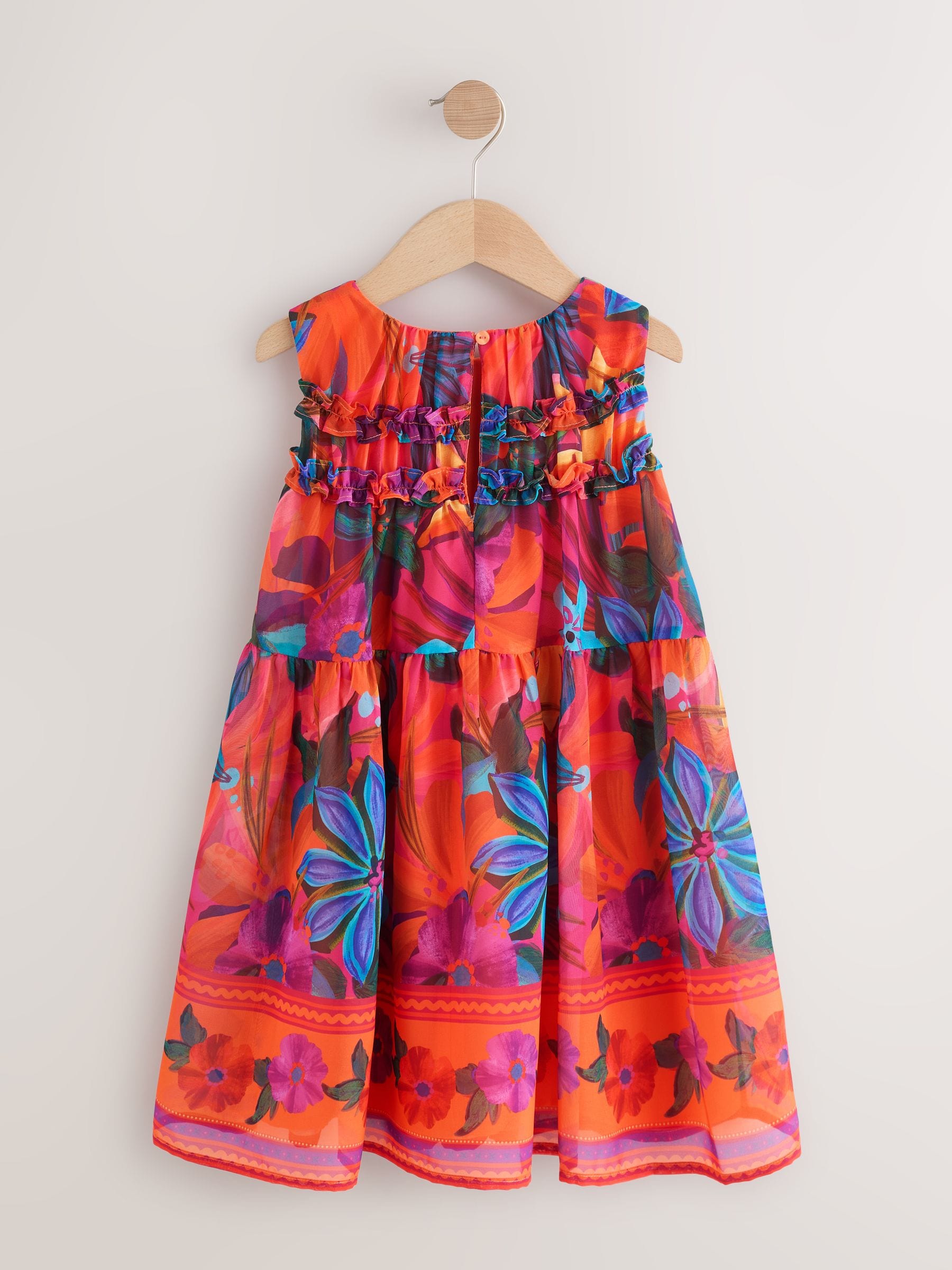 Multi Bright Floral Ruffle Occasion Dress (3-16yrs) image 6