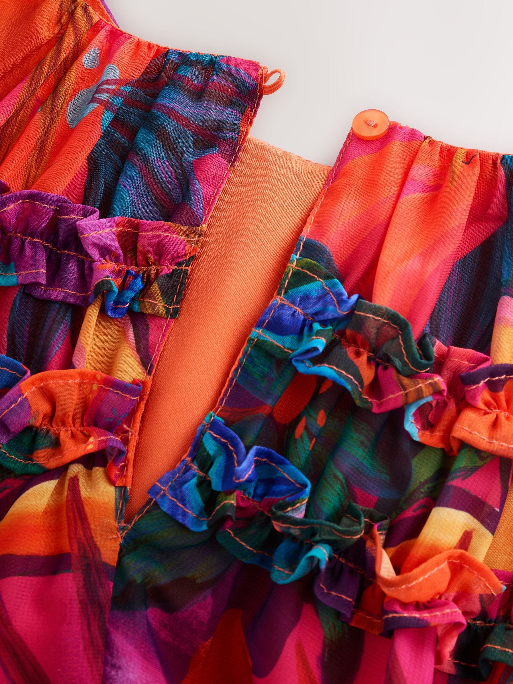 Multi Bright Floral Ruffle Occasion Dress (3-16yrs) image 8
