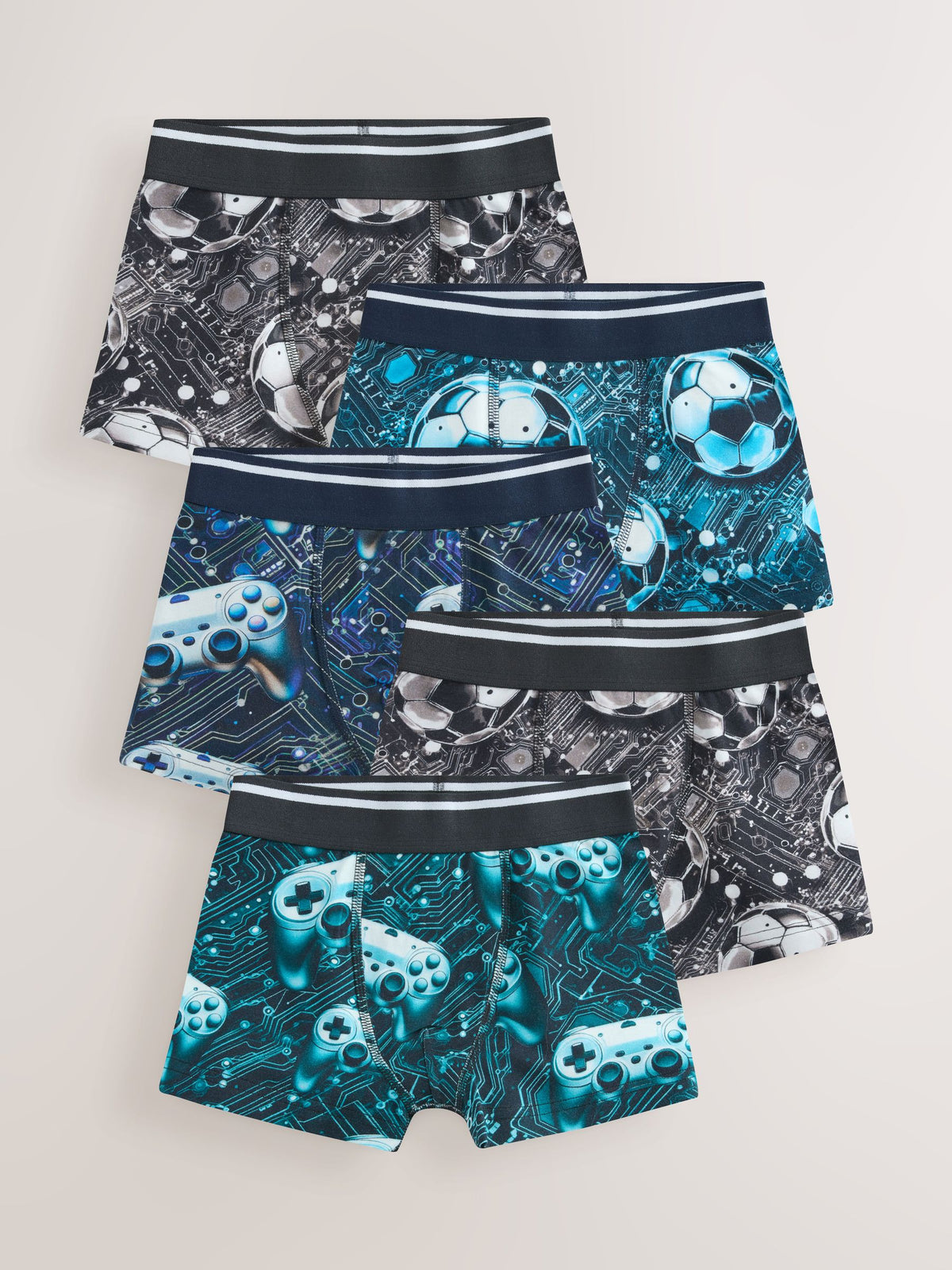 Dsiney Kidz - Football/Gamer Boxers 5 Pack (2-16yrs) image 1
