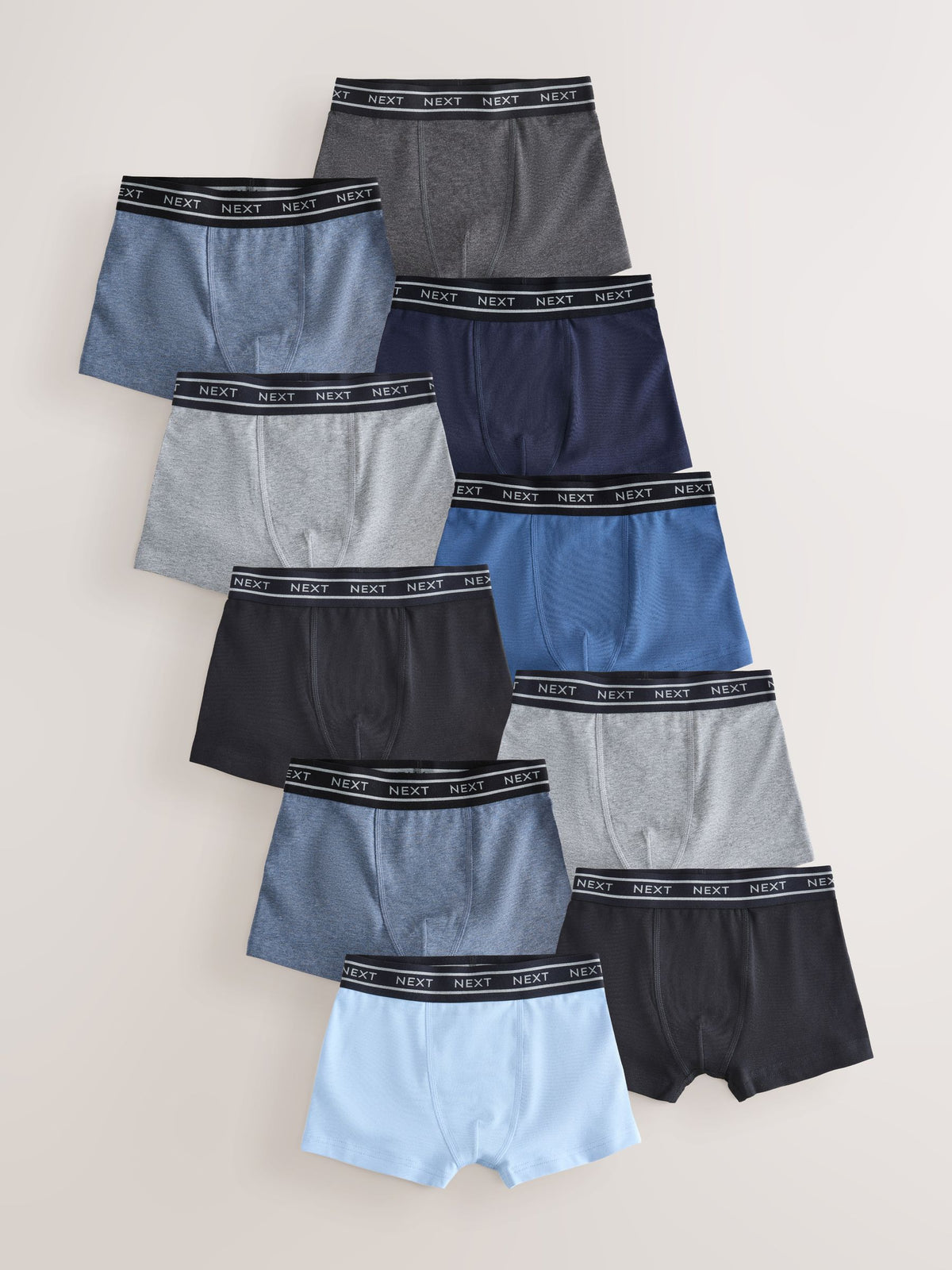 Dsiney Kidz - Blue with Double Stripe Waistband Trunks 10 Pack (1.5-16yrs) image 1