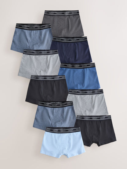 Dsiney Kidz - Blue with Double Stripe Waistband Trunks 10 Pack (1.5-16yrs) image 1
