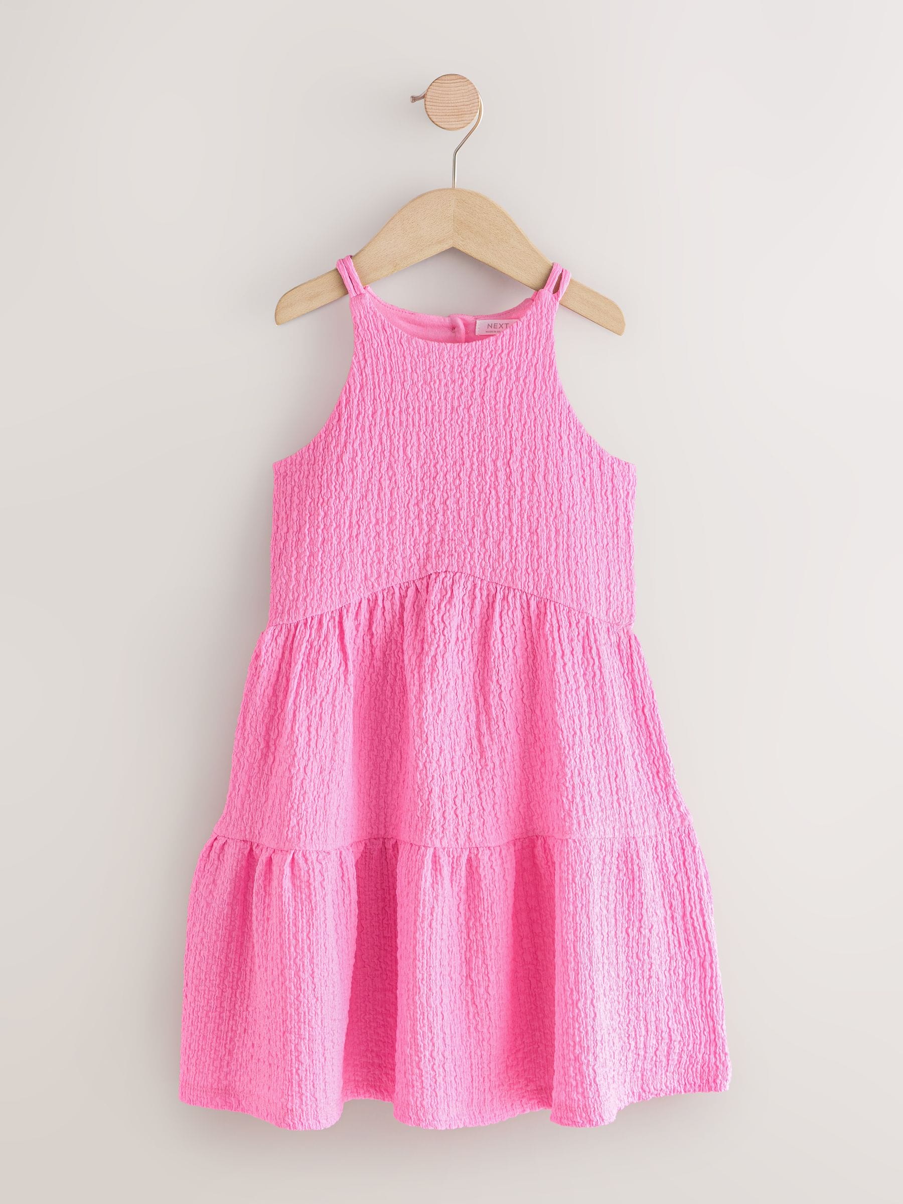 Pink Strappy Crinkle Summer Dress (3-16yrs) image 5