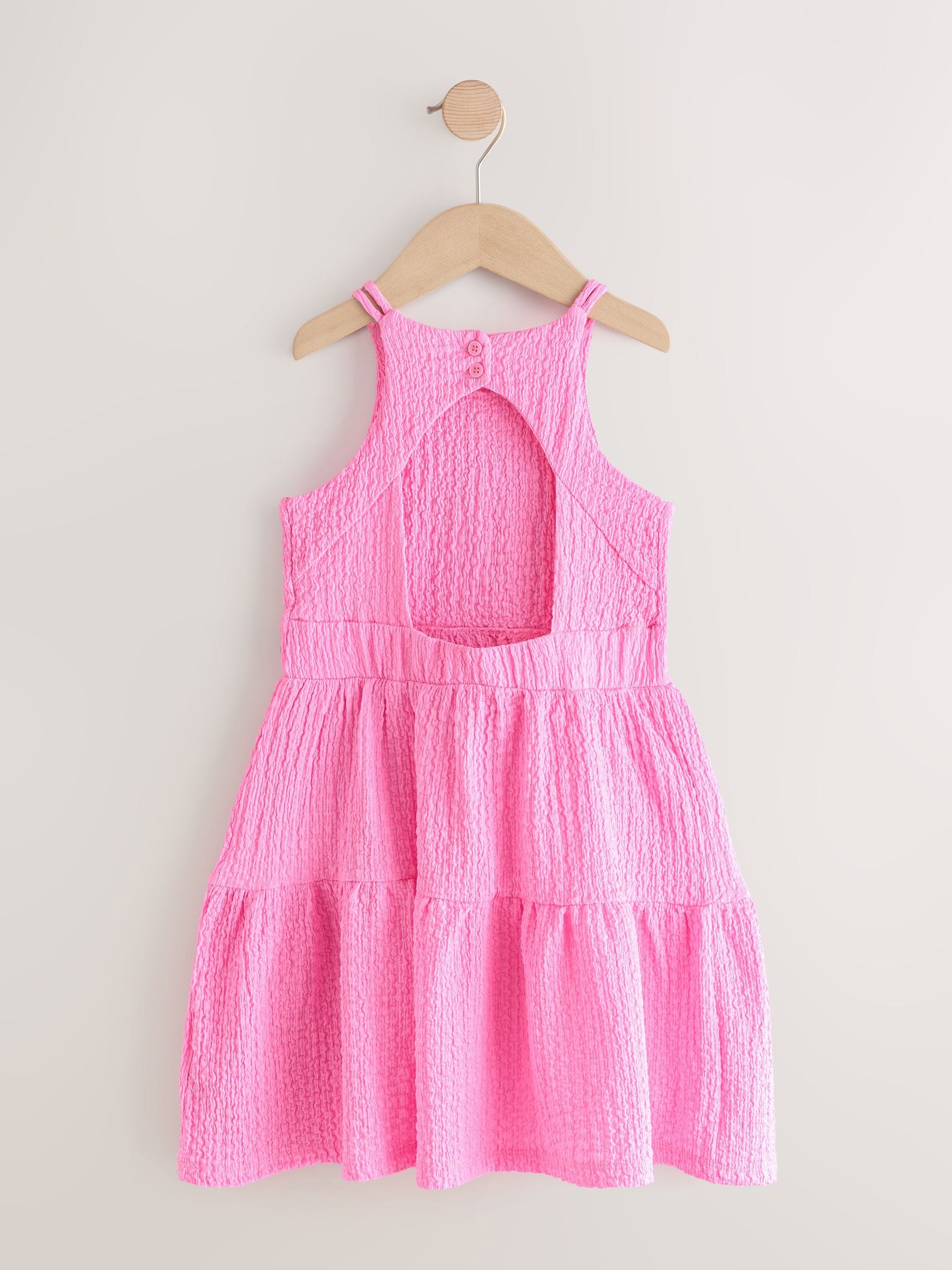 Pink Strappy Crinkle Summer Dress (3-16yrs) image 6