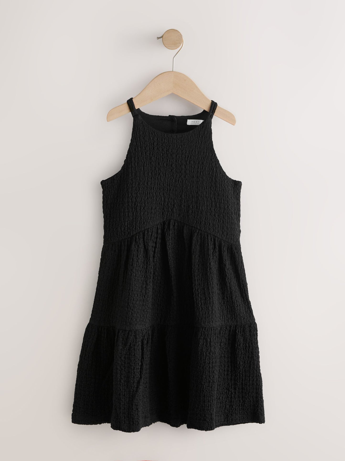 Black Strappy Crinkle Summer Dress (3-16yrs) image 6