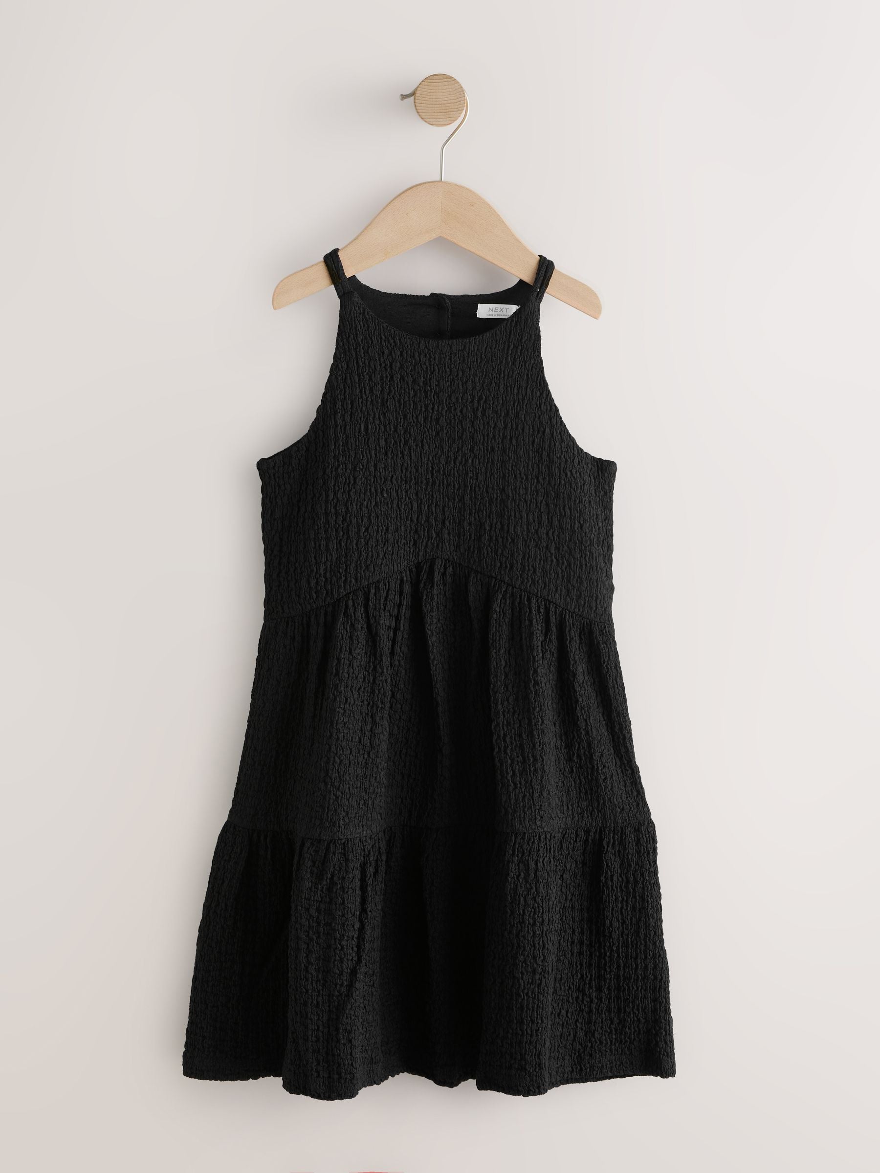 Black Strappy Crinkle Summer Dress (3-16yrs) image 6