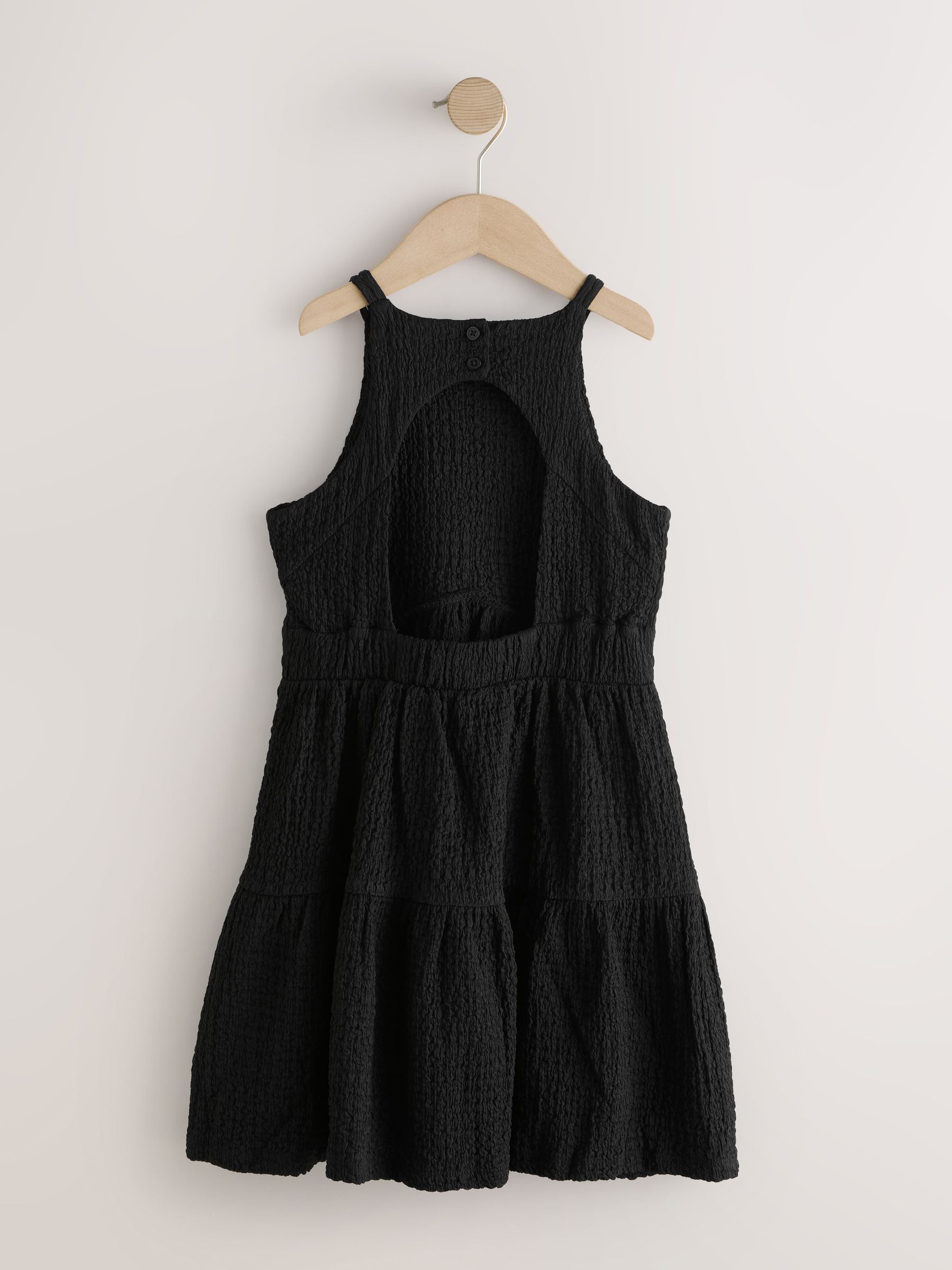 Black Strappy Crinkle Summer Dress (3-16yrs) image 7