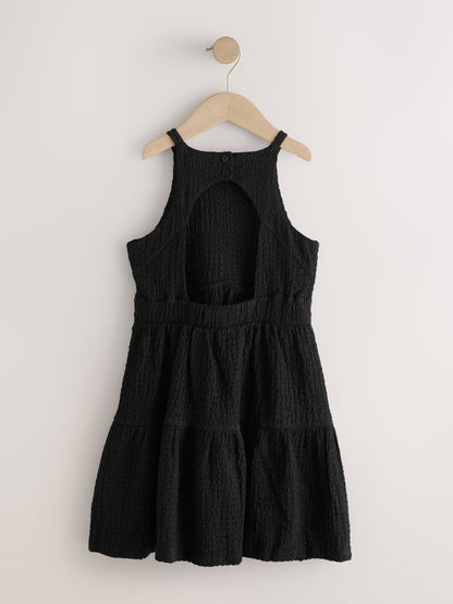 Black Strappy Crinkle Summer Dress (3-16yrs) image 7