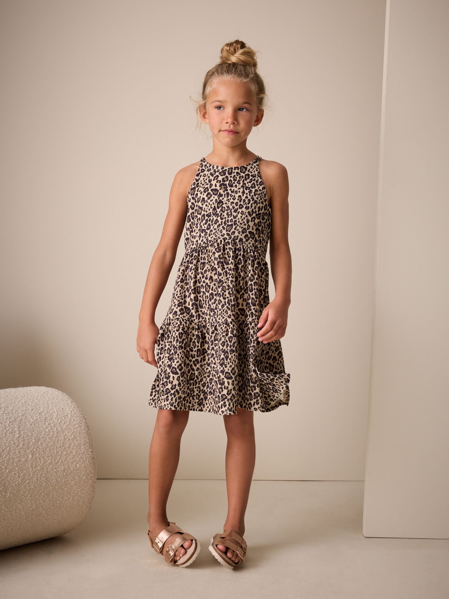 Dsiney Kidz - Animal Strappy Crinkle Summer Dress (3-16yrs) image 1