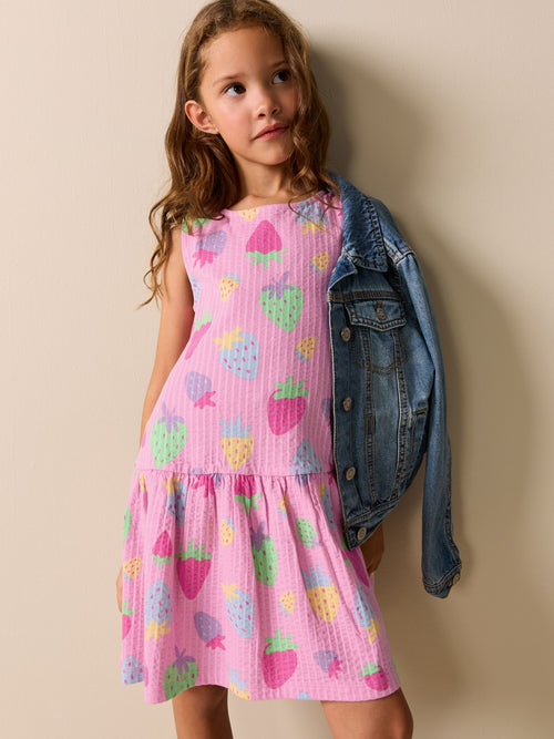 Dsiney Kidz - Pink Strawberries Sleeveless Jersey Dress (3-16yrs) image 1